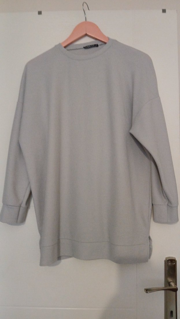 Gri Kadın Salaş Sweatshirt - Görsel 2