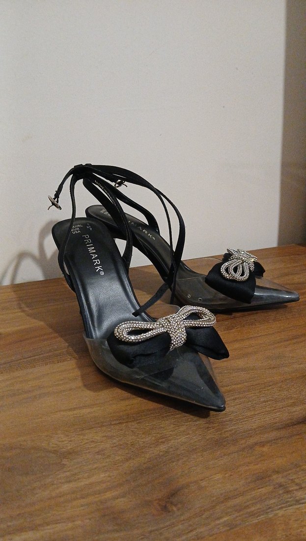 Yılan Desenli Siyah Stiletto Fiyonklu Kadın Ayakkabı - Görsel 2