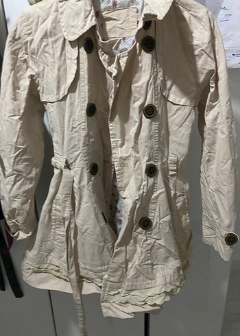 Bej Düğmeli kadın/çocuk Yağmurluk - Görsel 2