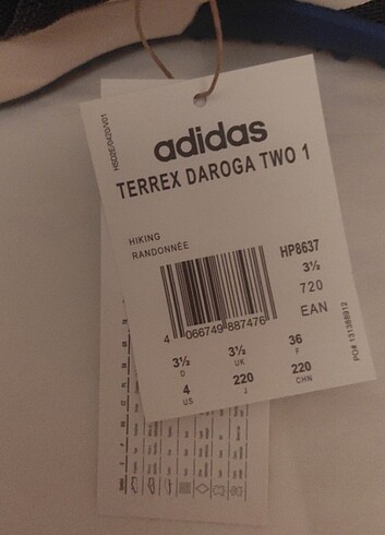 36 Beden Adidas Terrex Daroga Two 13 H.RDY Spor Ayakkabı