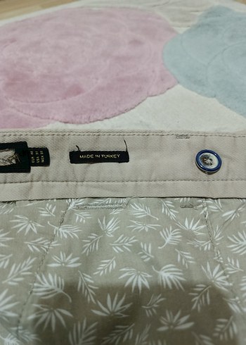 xl Beden camel Renk Massimo Dutti Keten Bej Mini Erkek Şort