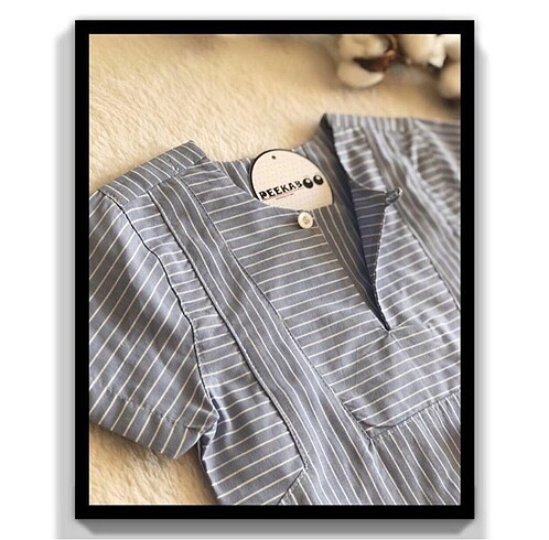 Çizgili Mavi Gömlek ve Şort Takımı (3-4 Yaş) - Görsel 5