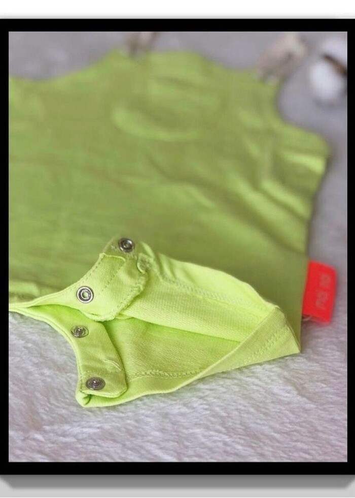 Yeşil Limon Rengi Salopet (12-18 Ay) - Görsel 4