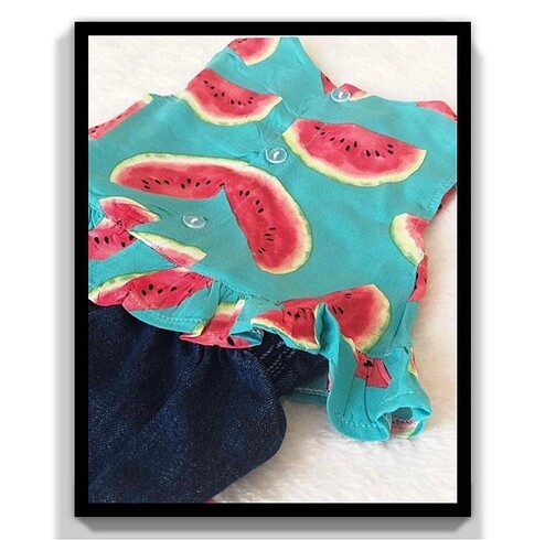 Karpuz Desenli Kot Şortlu 2?li Takım (6-9 Ay) - Görsel 7