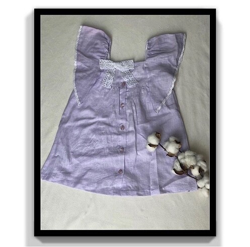 Keten Lila Elbise (2-3 Yaş) - Görsel 2