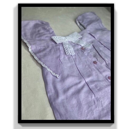 Keten Lila Elbise (5-6 Yaş) - Görsel 3