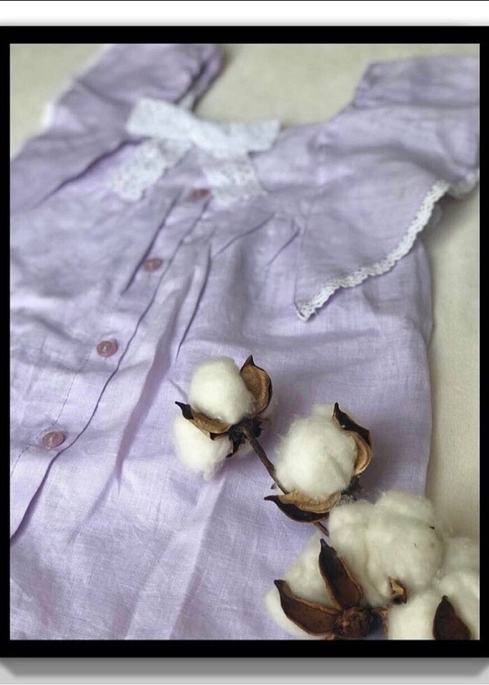 Keten Lila Elbise (5-6 Yaş) - Görsel 4