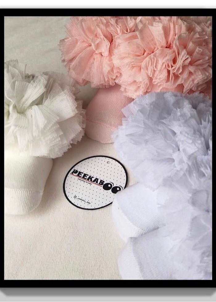 Fırfırlı Şık Bebek Çorabı (PUDRA RENGİ) - Görsel 2