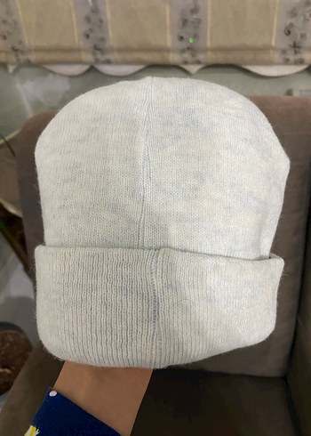 Beyaz Örgü Kadın Bere - Görsel 2