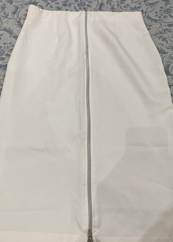 Beyaz Midi Hamile Kalem Etek - Görsel 3