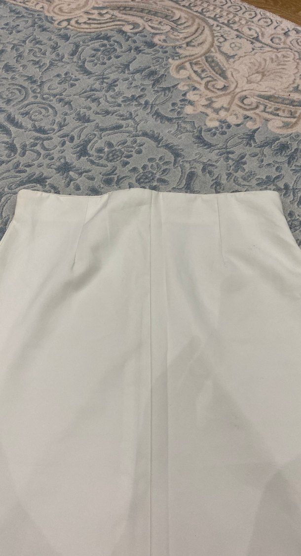 Beyaz Midi Hamile Kalem Etek - Görsel 2