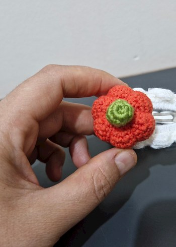 Renkli Örgü Kabak Figürlü Çocuk Toka Seti - Görsel 5