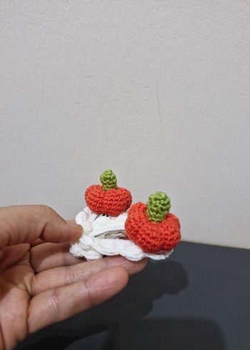 Renkli Örgü Kabak Figürlü Çocuk Toka Seti - Görsel 3