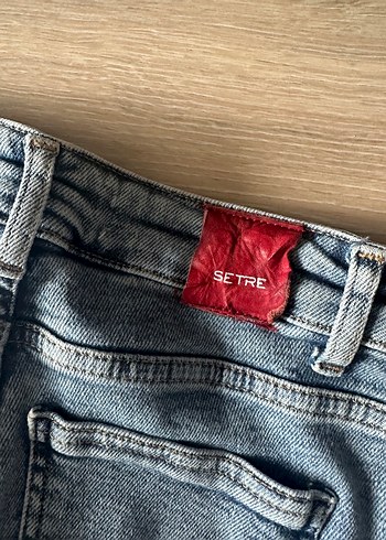 Setre Setre jean Yırtmaçlı Dar Kesim Mavi Kadın Kot Pantolon