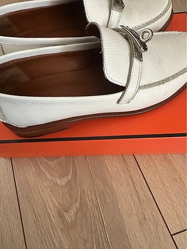 36 Beden beyaz Renk Hakiki Deri Loafer