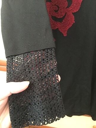 38 Beden siyah Renk Desenlı tunik