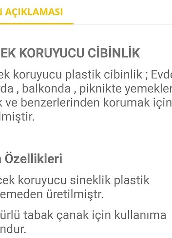 Diğer Yemek koruyucu