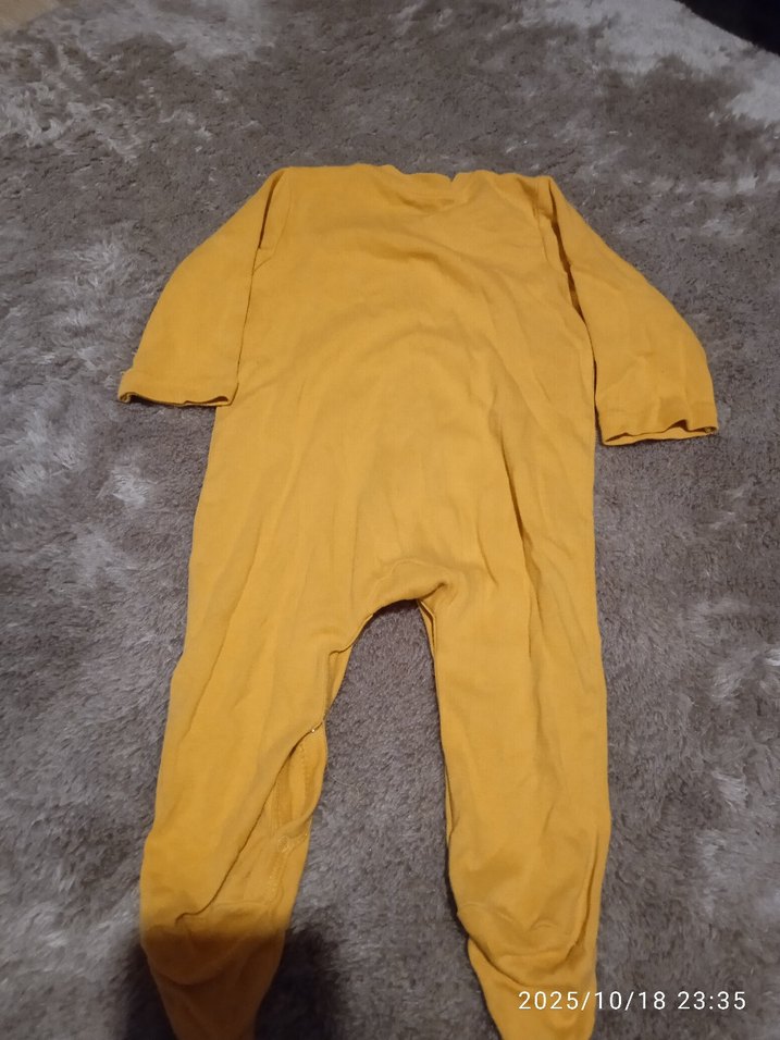 Sarı Bebek Erkek Tulum Yumuşak Kumaşlı - Görsel 3