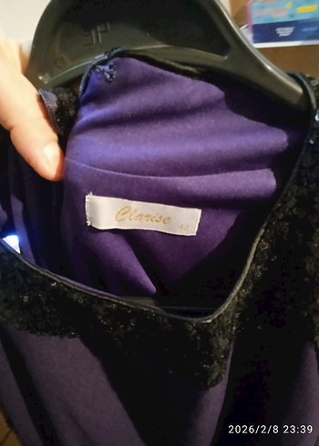 Mor Kemerli Uzun Abiye Elbise - Görsel 6