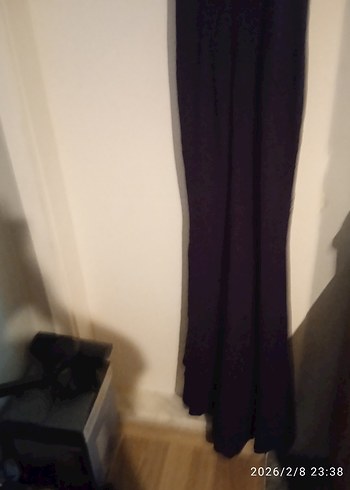 Mor Kemerli Uzun Abiye Elbise - Görsel 3