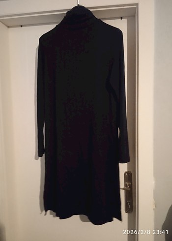 Düğmeli Siyah Uzun Kollu Gotik Elbise - Görsel 3