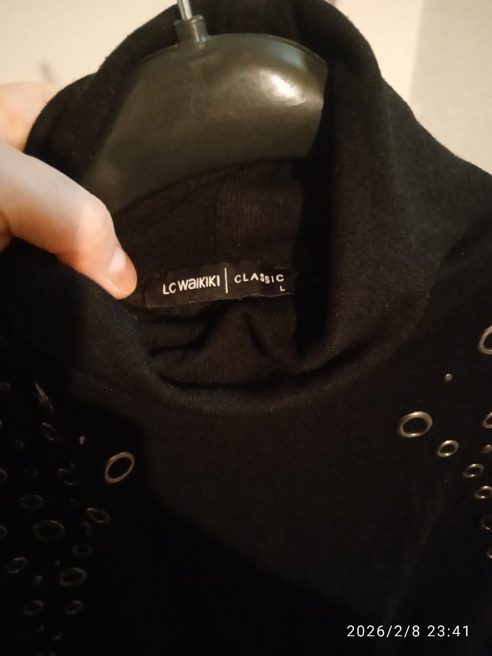 Düğmeli Siyah Uzun Kollu Gotik Elbise - Görsel 4