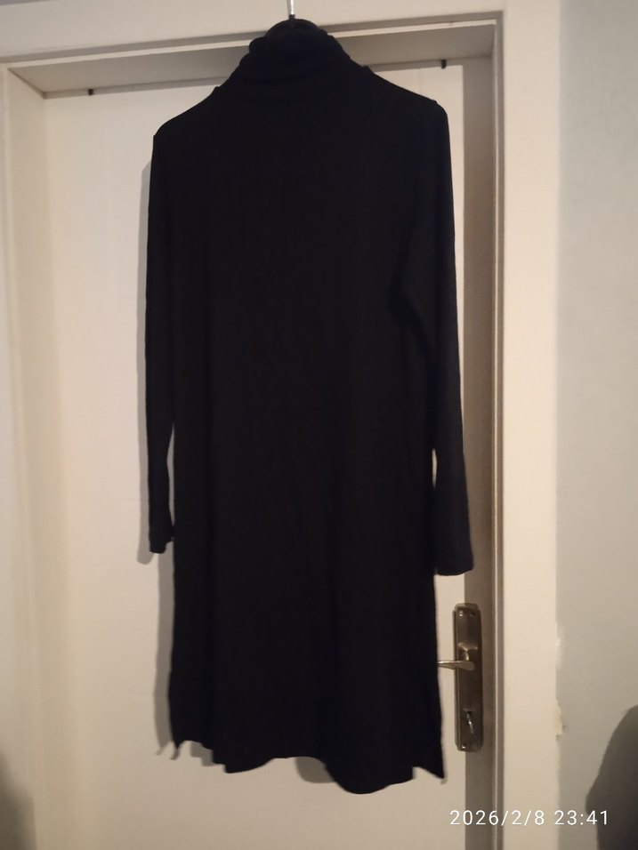 Düğmeli Siyah Uzun Kollu Gotik Elbise - Görsel 3