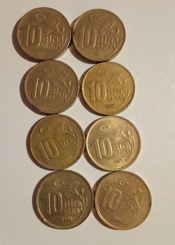 10 Kurus Altin Tonlu Metal Para Seti