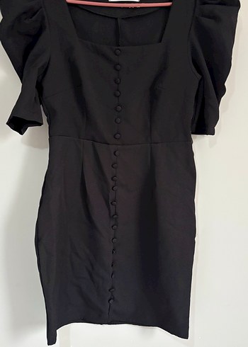 Siyah Goth Mezuniyet Elbisesi Midi Boy - Görsel 3