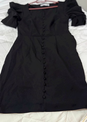 Siyah Goth Mezuniyet Elbisesi Midi Boy - Görsel 2