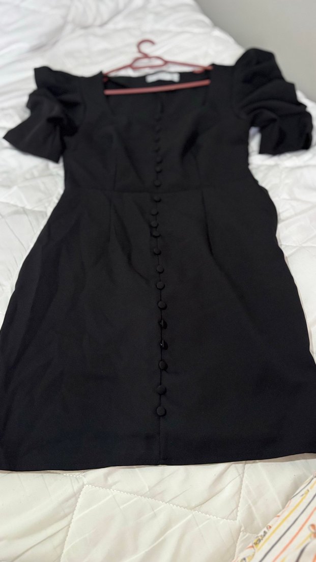 Siyah Goth Mezuniyet Elbisesi Midi Boy - Görsel 2