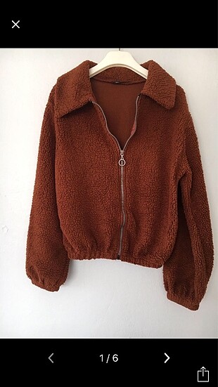Taba rengi peluş ceket