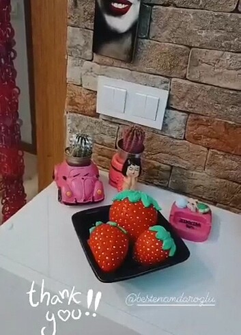 Beden çeşitli Renk 3lü set çilek biblo kokulu taş
