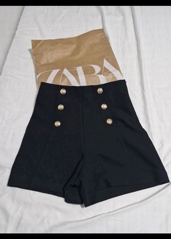 Zara Siyah Yuksek Bel Sort