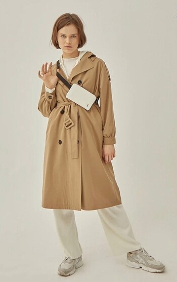 Suud collection soft camel astarlı trençkot