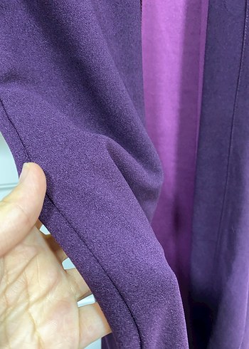 Mor Uzun Kollu Kadın Modern Klasik Uzun Elbise - Görsel 4