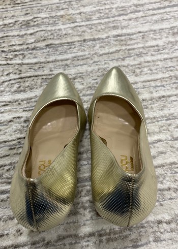 Altın Renkli Yılan Desenli Stiletto - Görsel 5