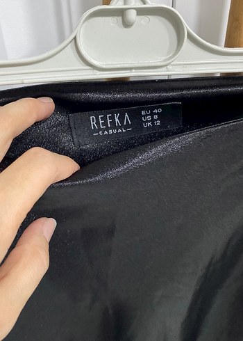 Drapeli Siyah Uzun saten Kadın Etek - Görsel 3