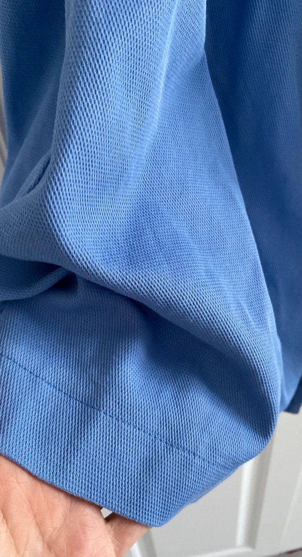 Mavi, uzun, bol kesim kadın trençkot - Görsel 3