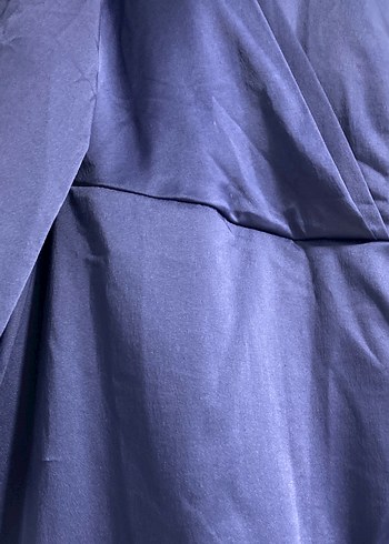 Lacivert Drapeli Uzun Kadın Abiye Elbise - Görsel 9