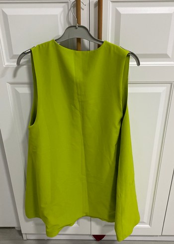 Düğmeli Yeşil Midi Kadın Yelek - Görsel 5