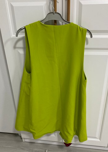 Düğmeli Yeşil Midi Kadın Yelek - Görsel 4