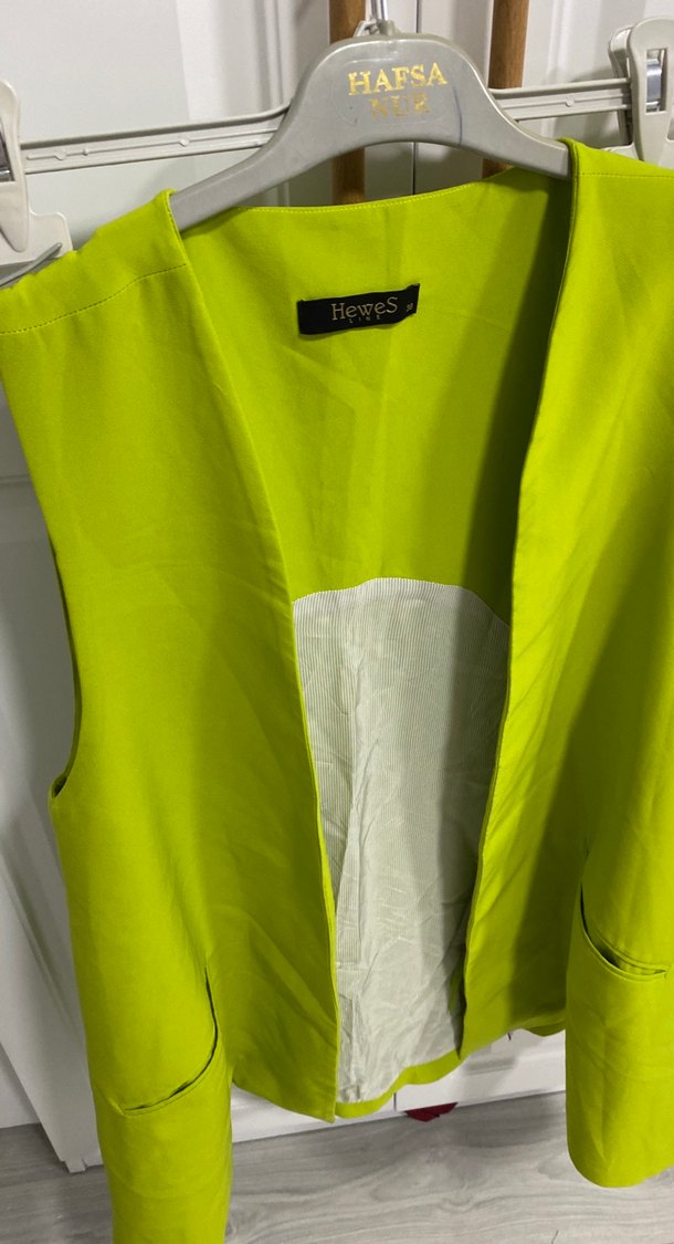 Düğmeli Yeşil Midi Kadın Yelek - Görsel 2