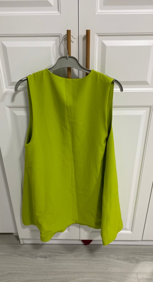 Düğmeli Yeşil Midi Kadın Yelek - Görsel 5