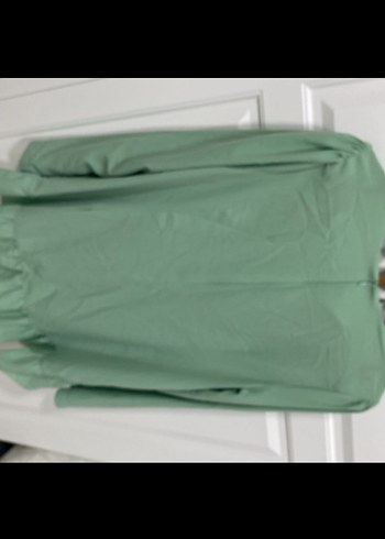 Uzun Kollu Yeşil Keten Tunik - Görsel 6