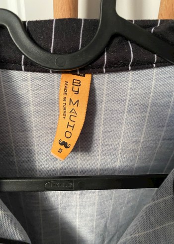 Çizgili Siyah Kadın Keten Gömlek - Görsel 4