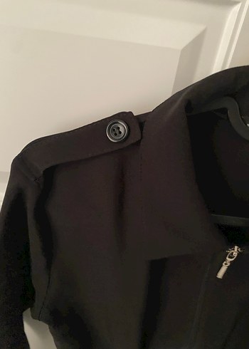 Kemerli Siyah Kadın Ceket - Görsel 5