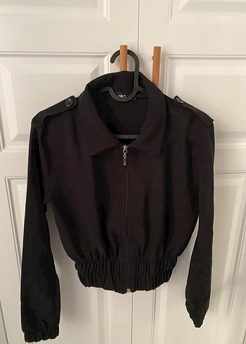 Kemerli Siyah Kadın Ceket - Görsel 7