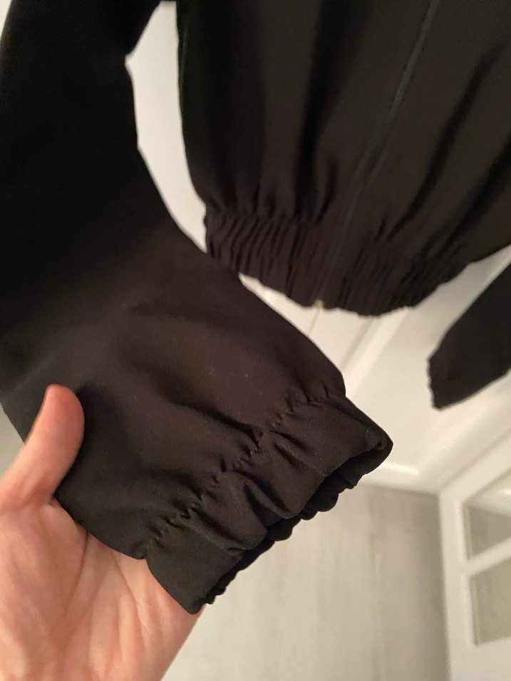 Kemerli Siyah Kadın Ceket - Görsel 4