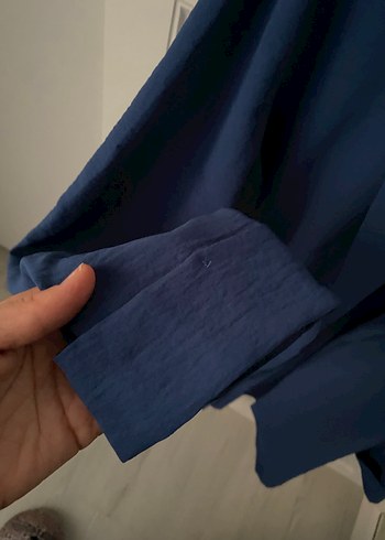 Mavi Uzun Kollu Kadın Ceket - Görsel 5